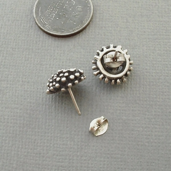 Vintage Sterling MODERNIST Stud EARRINGS Organic Sculptural Design c.1970's - Years After
