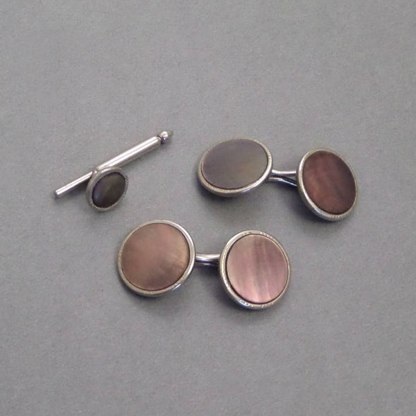 ART DECO Mother of Pearl CUFFLINKS Shirt Stud 1920's - Years After