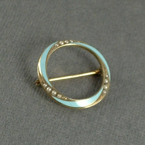 ANTIQUE Victorian Edwardian PEARL Brooch Pin Enamel Sterling Silver - Years After