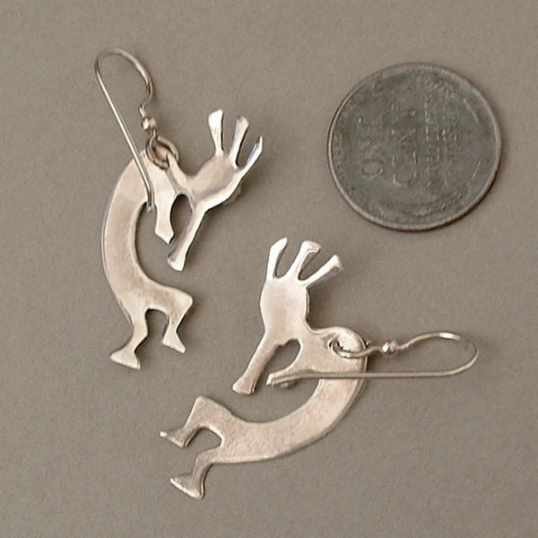 Vintage NATIVE American Kingman Turquoise Earrings KOKOPELLI Sterling - Years After