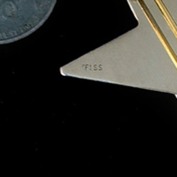 Vintage MODERNIST Sterling Silver Star Brooch Abstract CZ Signed 1970s - Years After