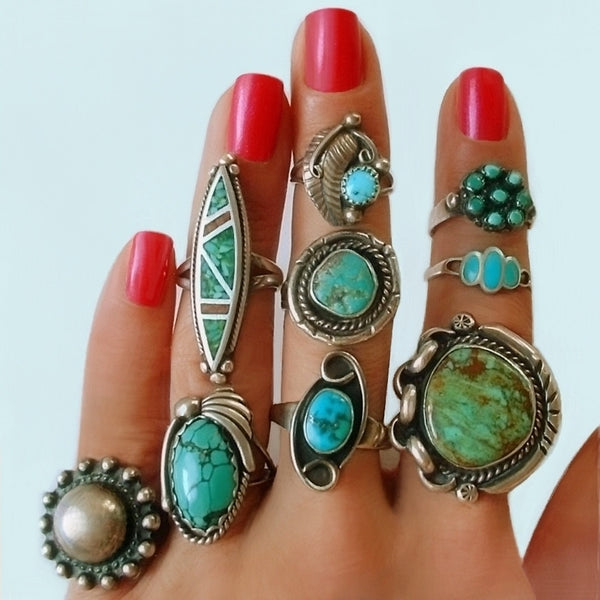 Vintage Native American Turquoise Jewelry, Old Pawn Jewelry