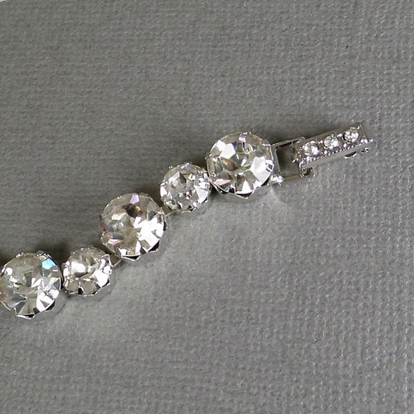 Designer Signed Vintage KRAMER Rhinestone Tennis Bracelet with TAG c.1950's - Years After