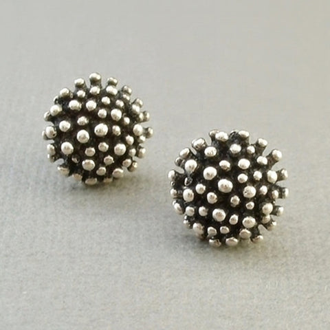 Vintage Sterling MODERNIST Stud EARRINGS Organic Sculptural Design c.1970's - Years After