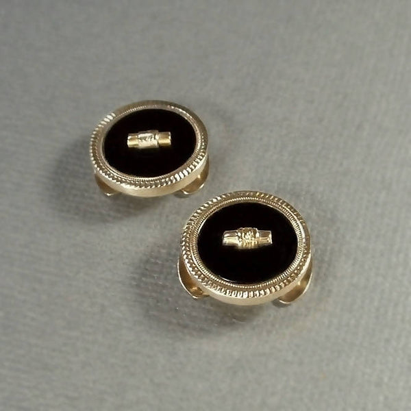 14K Antique VICTORIAN Mourning Jewelry BUTTON Covers c.1880's - Years After