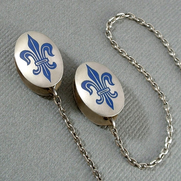 Fleur-De-Lis ENAMEL Sterling Antique Sweater CLIPS - Years After