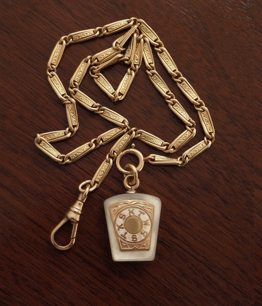 Antique Victorian Pocketwatch Watch Chain Masonic Fob Necklace - Years After