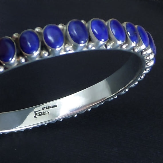 LEO FEENEY Sterling Lapis Lazuli Southwestern BANGLE Bracelet - Years After