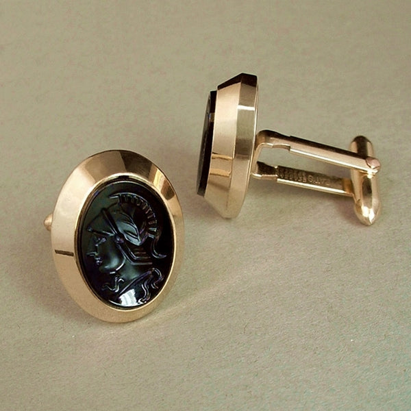 Vintage Signed KREMENTZ Roman Intaglio Tuxedo CUFFLINKS - Years After