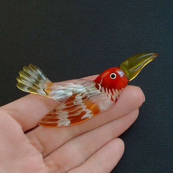 1940's LARGE Reverse Carved Vintage LUCITE Brooch Toucan Bird - Years After