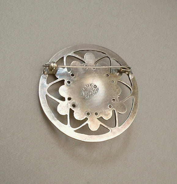 Vintage Mexican STERLING Silver BROOCH Frida Kahlo Style Pre-Eagle c.1940s - Years After