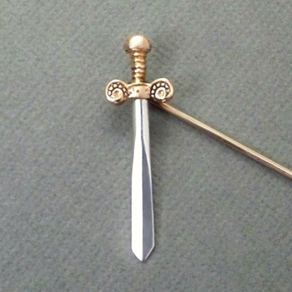 14K GOLD Antique Dagger SWORD Stickpin MASONIC Freemasonry Jewelry - Years After