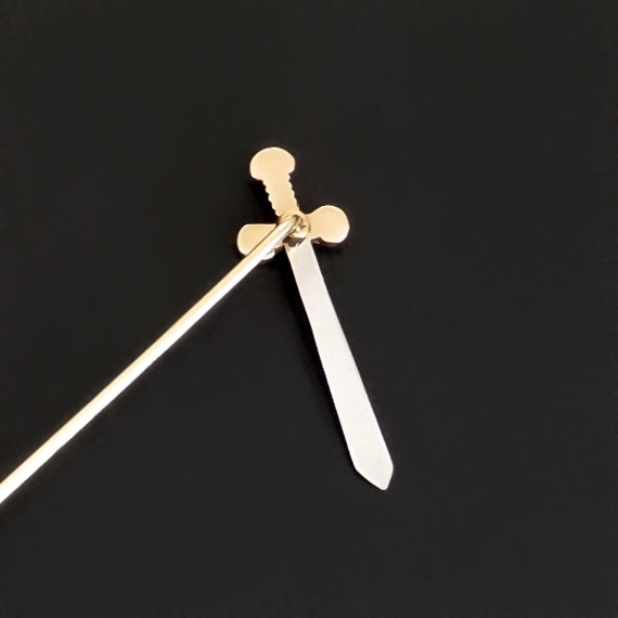 14K GOLD Antique Dagger SWORD Stickpin MASONIC Freemasonry Jewelry - Years After