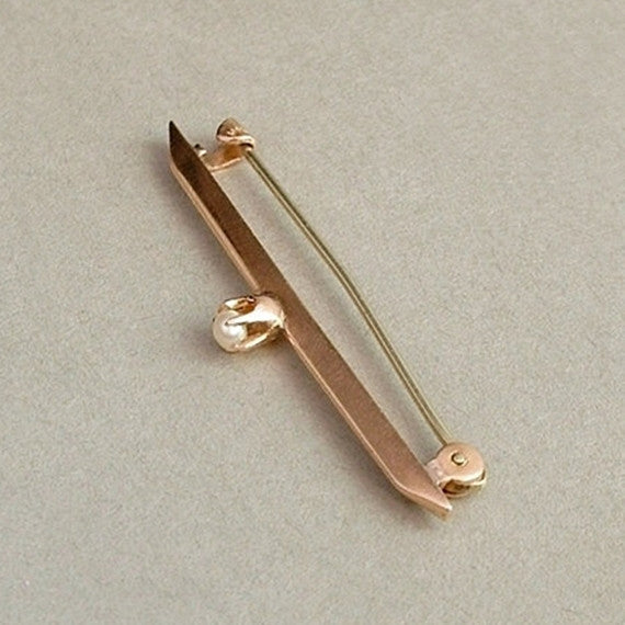 9KT Rose GOLD Antique Victorian PEARL Brooch Pin CLAW Prongs Hallmarked c.1900s - Years After