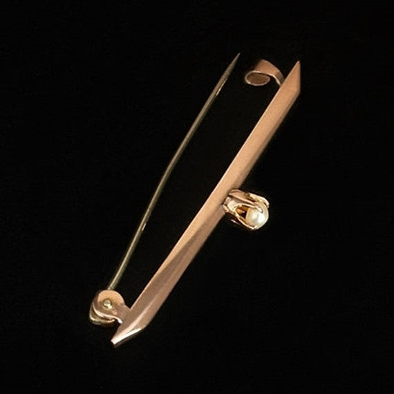 9KT Rose GOLD Antique Victorian PEARL Brooch Pin CLAW Prongs Hallmarked c.1900s - Years After
