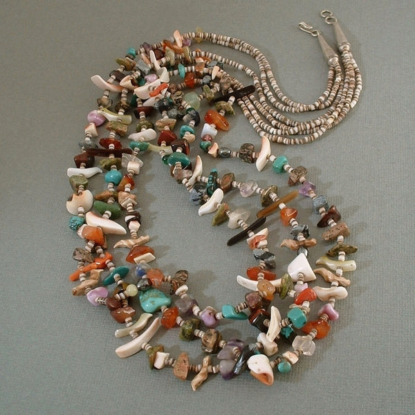 Vintage SANTO DOMINGO Necklace Chiclet Treasure Coral Turquoise Jewelry - Years After
