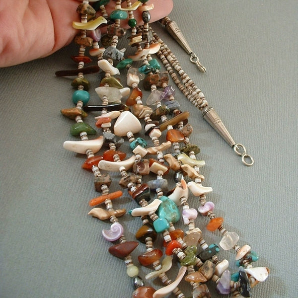 Vintage SANTO DOMINGO Necklace Chiclet Treasure Coral Turquoise Jewelry - Years After